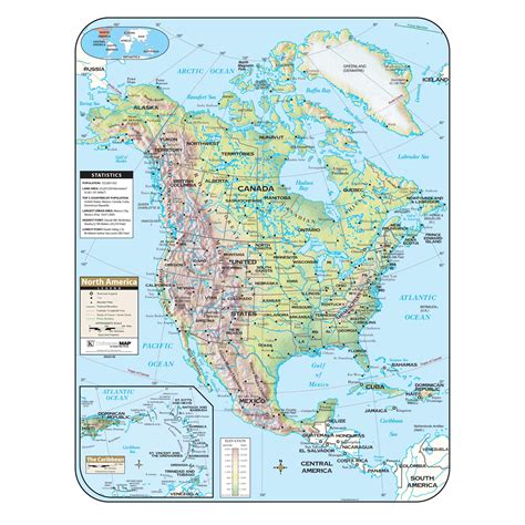 North America Shaded Relief Wall Map By Kappa The Map Shop