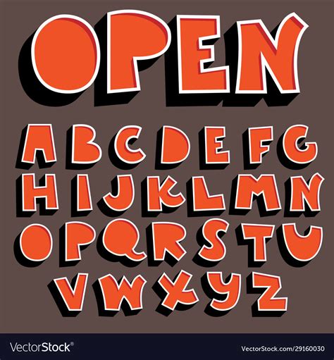 Orange 3d Font Collection Royalty Free Vector Image
