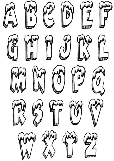 Simple Alphabet 3 Alphabet Coloring Pages For Kids To Print And Color