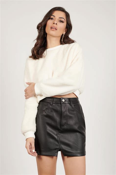 Tobi Mini Skirts Womens Jawbreaker Black Faux Leather Mini Skirt Black ⋆ Theipodteacher