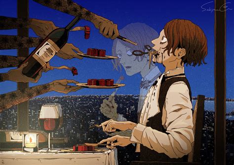 Wallpaper Anime Boys Eating Wine Sakiyama 1414x1000 Drobbe