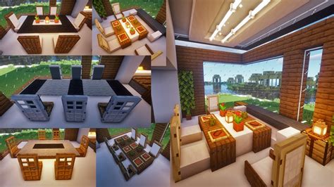 Minecraft : 5+ Modern Dining Room Design : Dining table design - YouTube