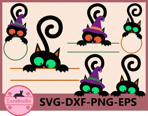 60 % OFF Cat SVG Halloween Svg Witch hat and black cat Cat | Etsy