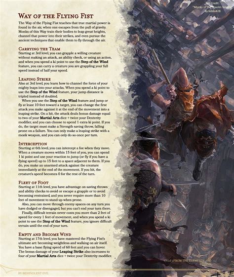 The Way Of The Flying Fist Monk DND Unleashed A Homebrew Expansion For Th Edition Dungeons