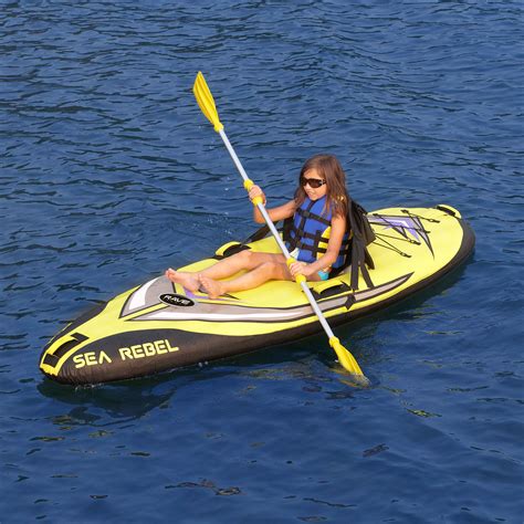 Rave Sports 1 Person Sea Rebel Lightweight Inflatable Kayak With Pump
