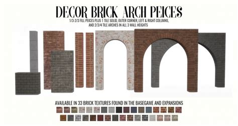 Lofte Living Brick Arch Decor Set At Simsational Designs Sims 4 Updates