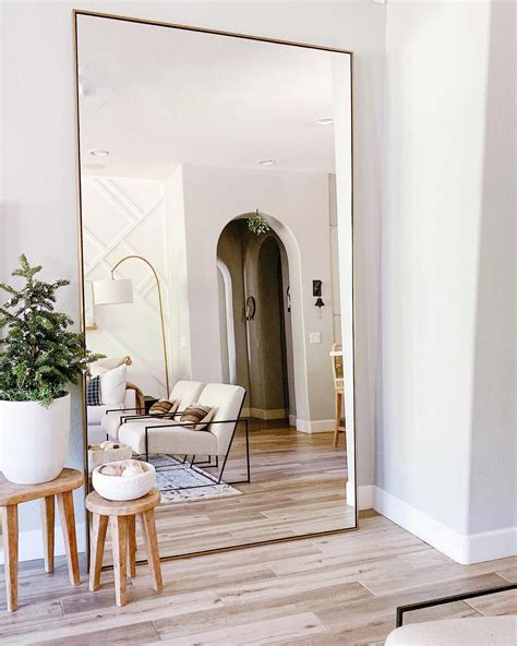 Linnea Floor Mirror In Brassarhaus Big Mirror In Bedroom Apartment Decor Living Room Decor