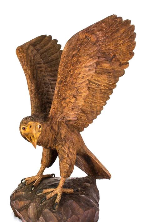 Vintage Carved Wood Eagle Sculpture For Sale At 1stdibs