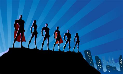 Vector Superhero Team Silhouette In The City Stock Illustration The Scholarly Kitchen