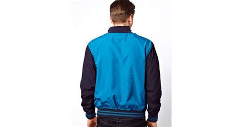 Fred Perry Bomber Jacket With Colour Block In Blue For Men Lyst