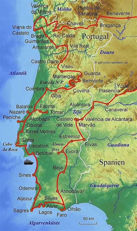 Die landkarte ist ein interaktiver und leicht zu bedienender reiseführer. Portugal Atlantikküste Karte | Kleve Landkarte