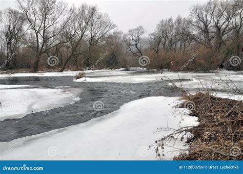 Spring Thaw On The River Stock Image Image Of Shore 112008759