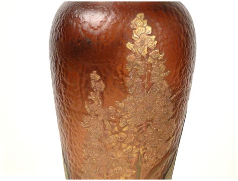 Pete Glass Vase Legras Montjoye Flowers 49 Cm Art Nouveau Nineteenth
