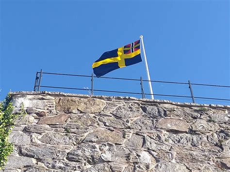 Spotted This Swedish Norwegian Union Flag Flying Over A Fort In
