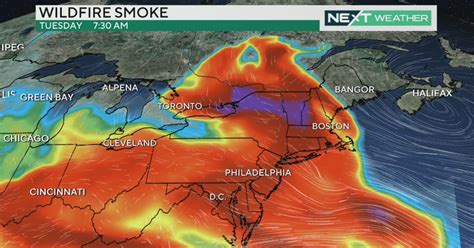 Maps Show Smoke From Canadian Wildfires Blowing Through The Northeast As Air Quality
