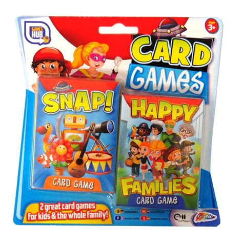 Childrens Card Games Pack Of 2 Snap And Happy Families Paper