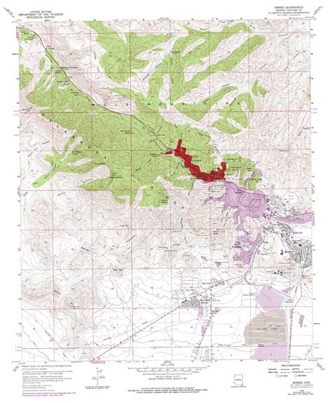 Bisbee Topographic Map 124000 Scale Arizona