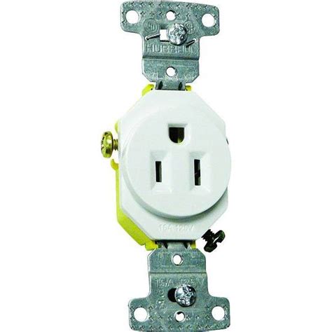 Hubbell Wiring 15 Amp Self Grounding And Tamper Proof Single Receptacle