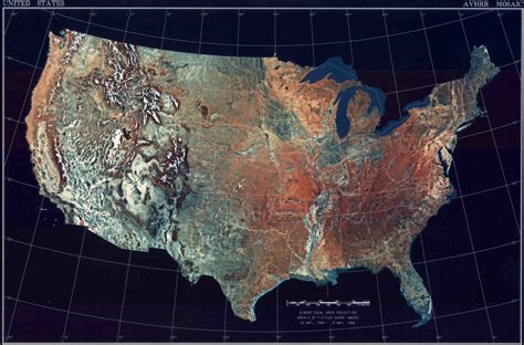 Satellite Map Of The United States Of America