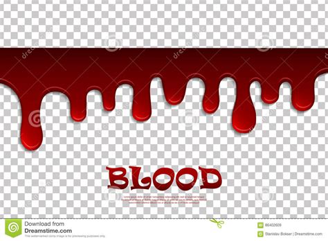 Dripping Blood Pattern Flowing Red Liquid Dripping Wet Decor Border Cartoon Vector