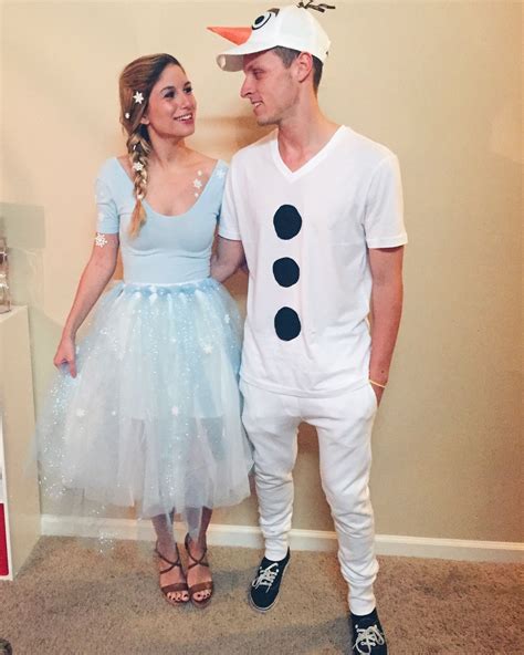 Diy Elsa And Olaf Costume Cute Couple Halloween Costumes Disney