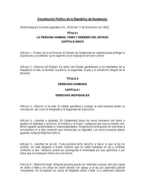 Constitucion Politica De La Republica De Guatemala Pdf Dominio