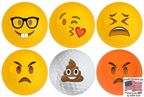 Emoji Golf Balls 6 Designs 6 Pack2 By Gbm Golf