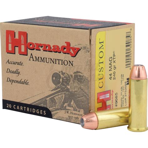 Hornady Custom Ammo 44 Magnum 240 Gr Xtp 20 Round Box 9085
