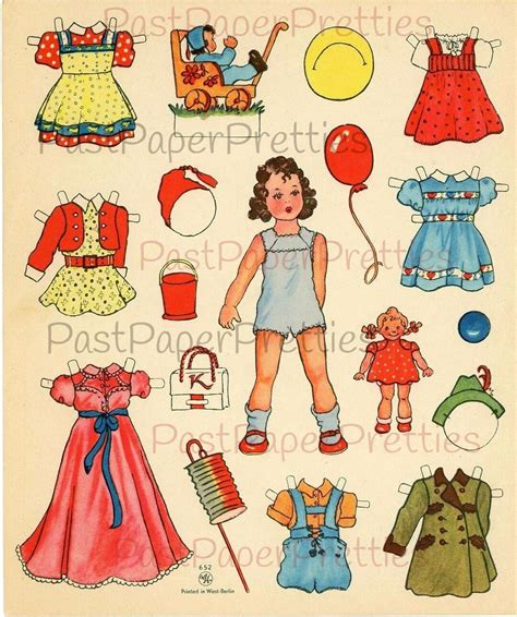 Vintage German Paper Dolls Adorable Little Girls And Boy C 1949