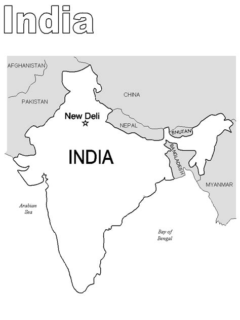 India Map Coloring Page Coloring Home