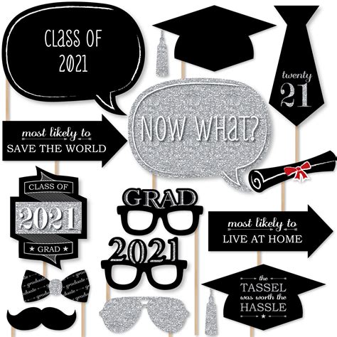 Big Dot Of Happiness Graduation Party Silver 2021 Grad Photo Booth