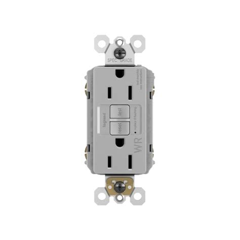 Pass And Seymour 1597trwrgryccd4 Legrand Radiant Gfci Outlet Gray 120