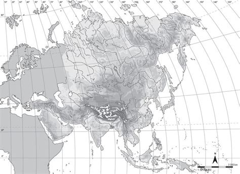 Mapa Fisico De Asia Mudo En Blanco Y Negro Buscar Con Google Mapa De Asia Ejercicios De