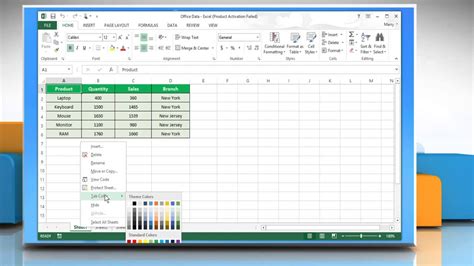 How To Change The Color Of Worksheet Tab In Microsoft Excel Youtube
