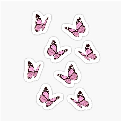 Pink Butterfly Aesthetic Stickers For Sale Preppy Stickers