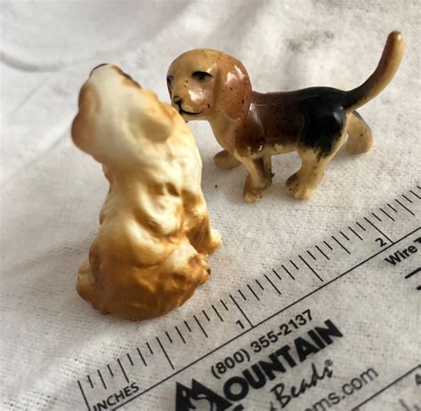 Miniature Dog Figurines Beagle Collie Vintage Etsy