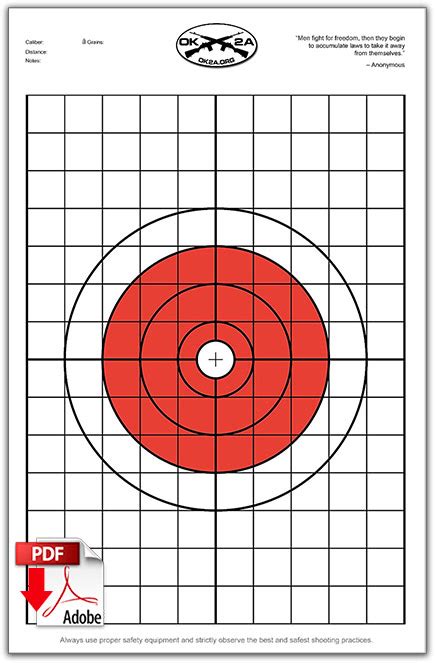Printable 8 5x11 Shooting Targets A18