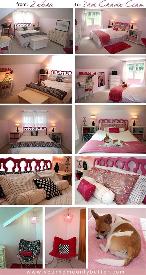 Remove a nightstand (or both) 3. Rearrange and Accessorize to Freshen a Girls Pink Room