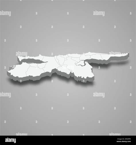 3d Isometric Map Of Sucre Is A State Of Venezuela Vector Illustration