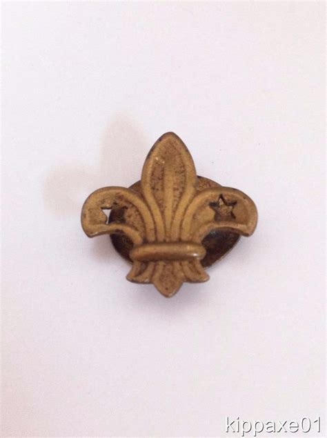 Early Rare C1910 Boy Scout Membership Lapel Brass Badge Rd539538