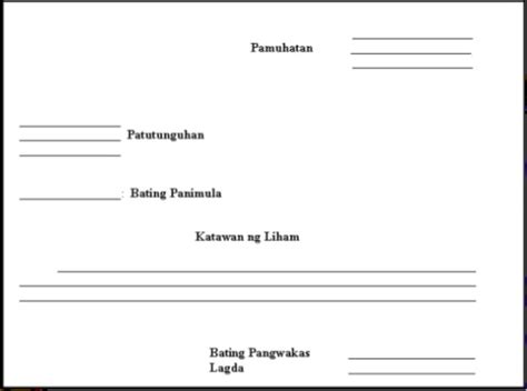 Liham Pangangalakal Format
