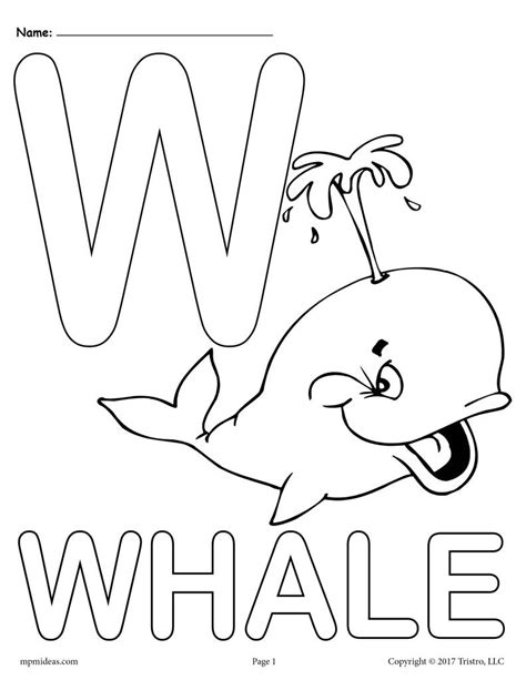 There are two layouts available, with lines & free form tracing. Letter W Alphabet Coloring Pages - 3 FREE Printable ...