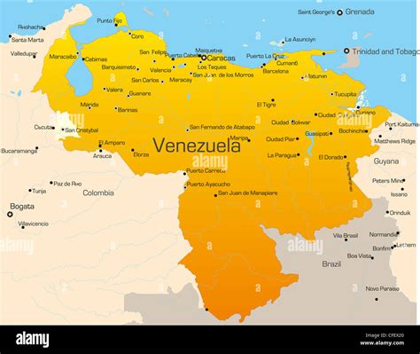 Abstract Vector Color Map Of Venezuela Country Stock Photo Alamy