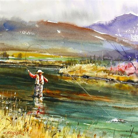 Fly Fishing Watercolor Print By Dean Crouser Etsy