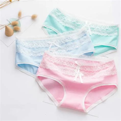 New Harajuku Women Lingerie Cute Sweet Style Girls Panties Cotton Soft Breathable Lace Bow Knot