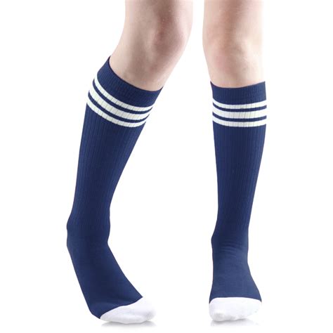 Navy Blue With White Stripes Tube Socks Ts 7