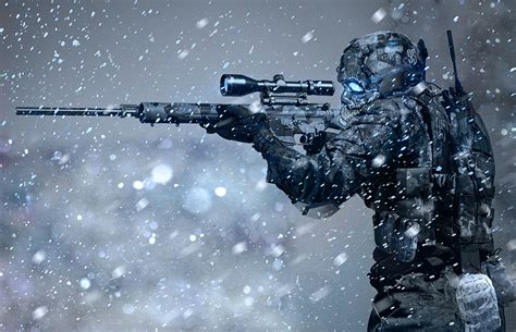 Фото Снайперская винтовка снайпер солдат Винтовки оптическим