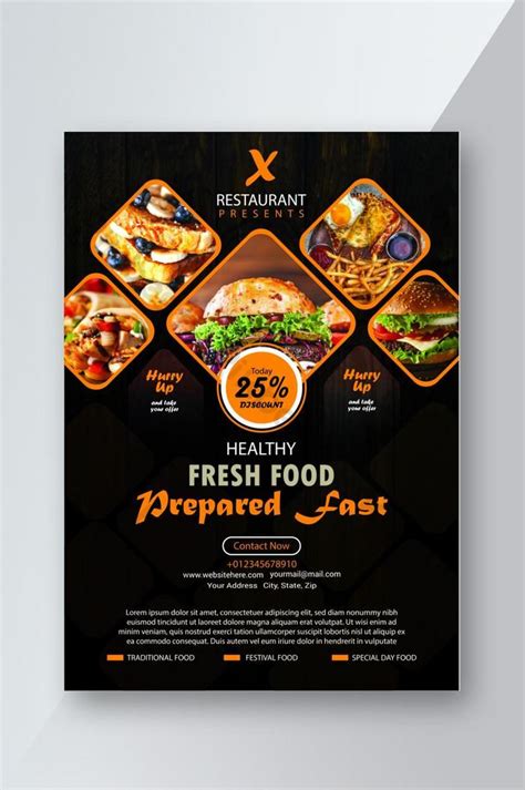unique restaurant food flyer template ai   pikbest