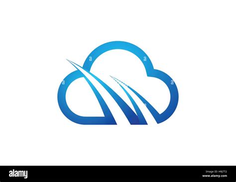 Cloud Computing Icon Logo Design Template Blue Cloud Sign Cloud