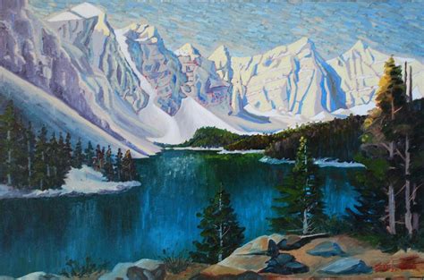 Moraine Lake Alberta Painting By Santo De Vita Fine Art America